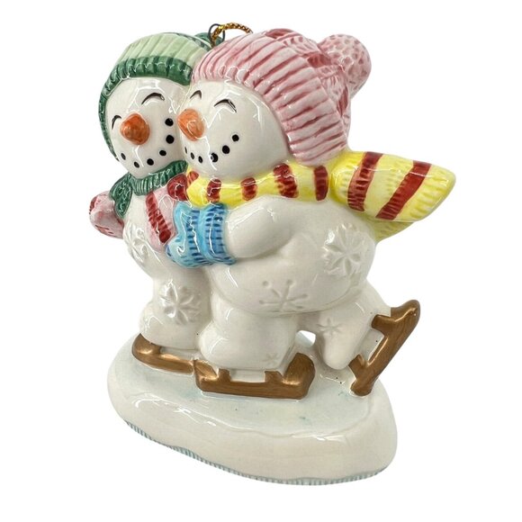 Fitz & Floyd Frosty Folks Skating Couple Christmas Ornament 3.75" - Picture 7 of 8